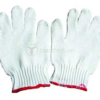 Cotton Yarn Knit White Gloves